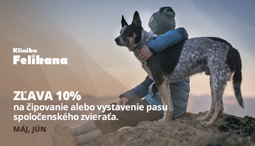 Máj, jún - zľava 10% na čipovanie alebo vystavenie pasu spoločenského zvieraťa