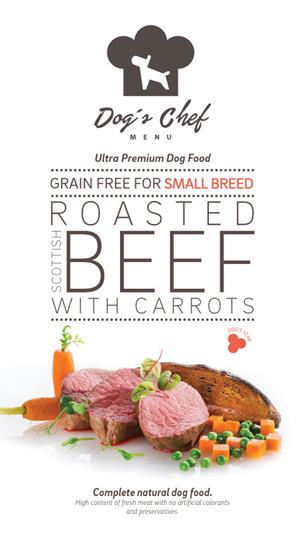 Dog’s Chef Roasted Scottish Beef with Carrots SMALL BREED ACTIVE DOGS 12 kg
