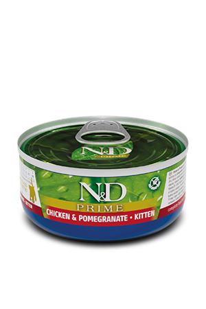 Farmina N&D cat PRIME chicken & pomegranate kitten konzerva 70 g