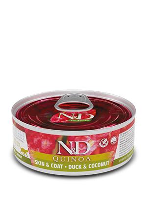 Farmina N&D cat QUINOA SKIN&COAT duck & coconut konzerva 80 g
