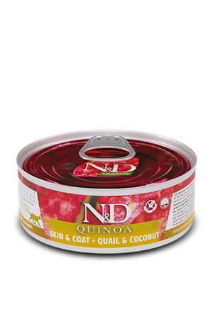 Farmina N&D cat QUINOA SKIN&COAT quail & coconut konzerva 80 g