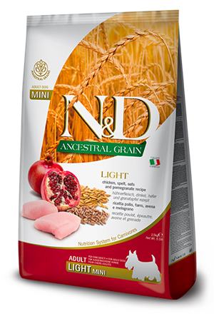 Farmina N&D dog AG adult mini, light, chicken, spelt, oats & pomegranate 2,5 kg