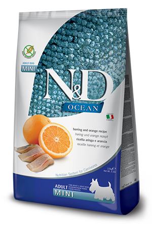 Farmina N&D dog OCEAN (GF) adult mini, herring & orange 2,5 kg