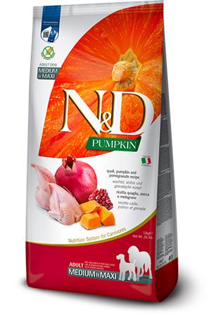 Farmina N&D dog PUMPKIN (GF) adult medium & maxi, quail & pomegranate 12 kg